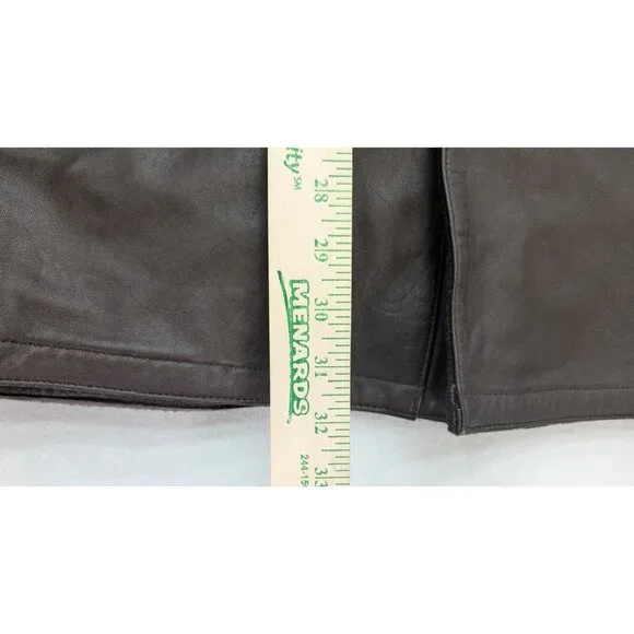 Men's Reversible Leather Jacket Coat Brown Wool Alberto Zimni Size XL